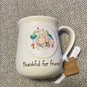 Rae Dunn Cream 'Thankful for Friends' Winnie-the-Pooh Design Mug